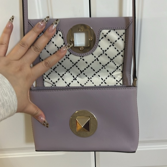 KATE SPADE 💜Lavender Cross Body Twist Lock Bag - Picture 6 of 8